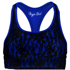 Lace Sports Bra in Royal Blue