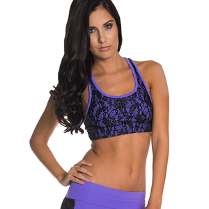 Lace Sports Bra in Purple