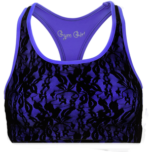 Lace Sports Bra in Purple