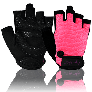 Pink Python Fitness Gloves