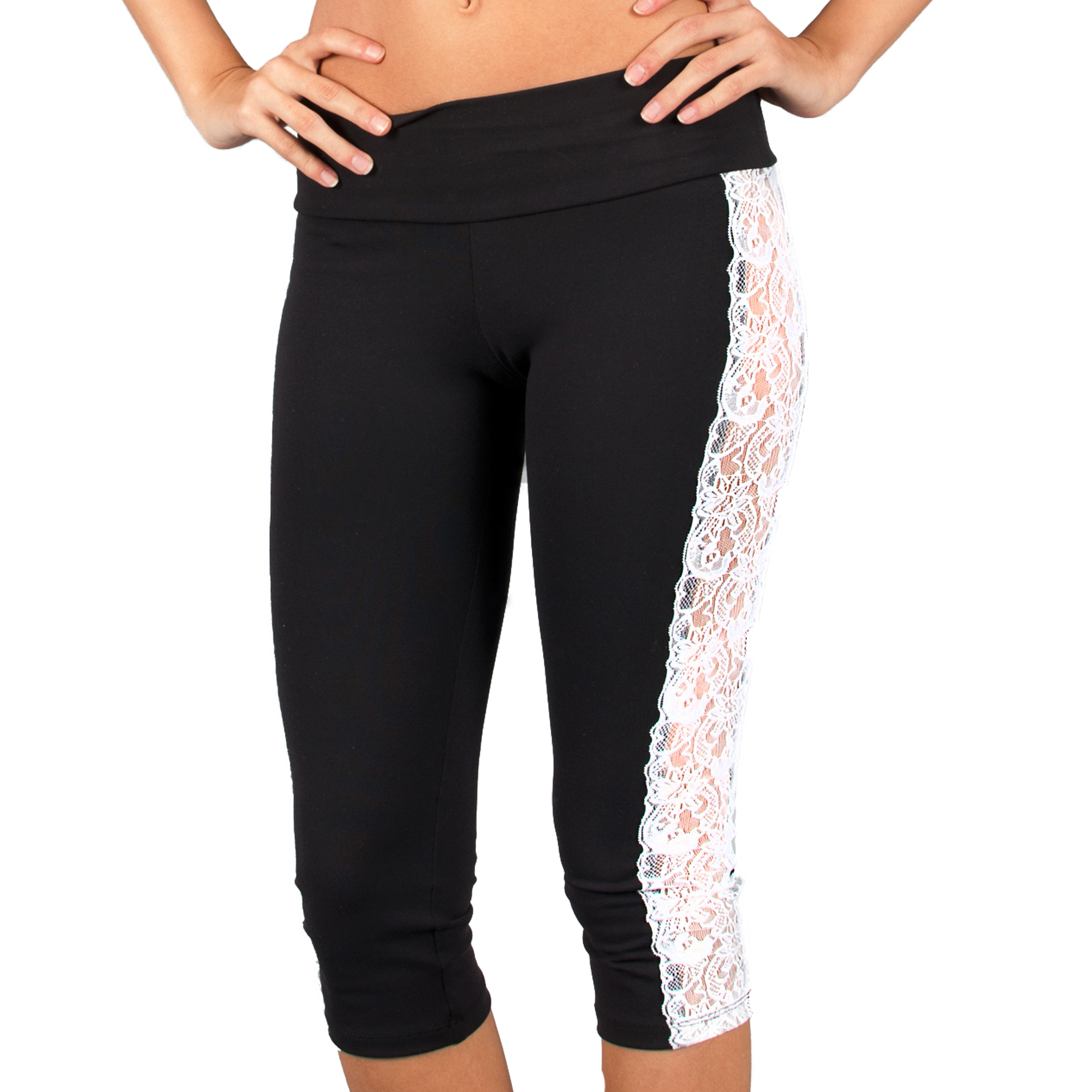 Inspired Activewear, Black & White Lace Capris