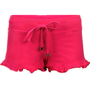 Ruffled Shorts in Hot Pink