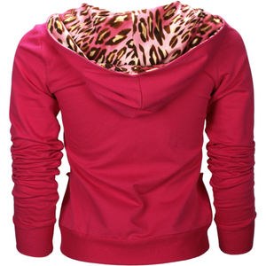 Zip-Front Hoodie in Hot Pink